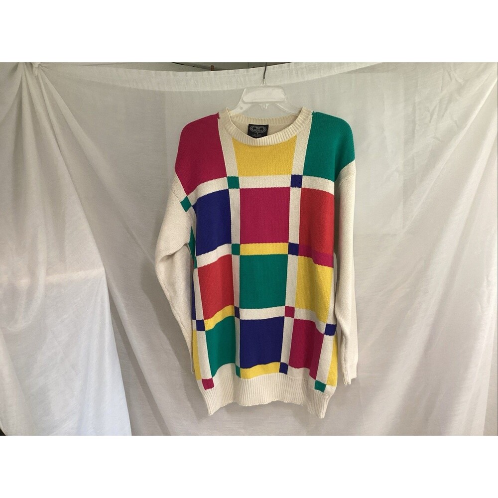 vintage 955 originals sweater women’s M multicolored grid square block